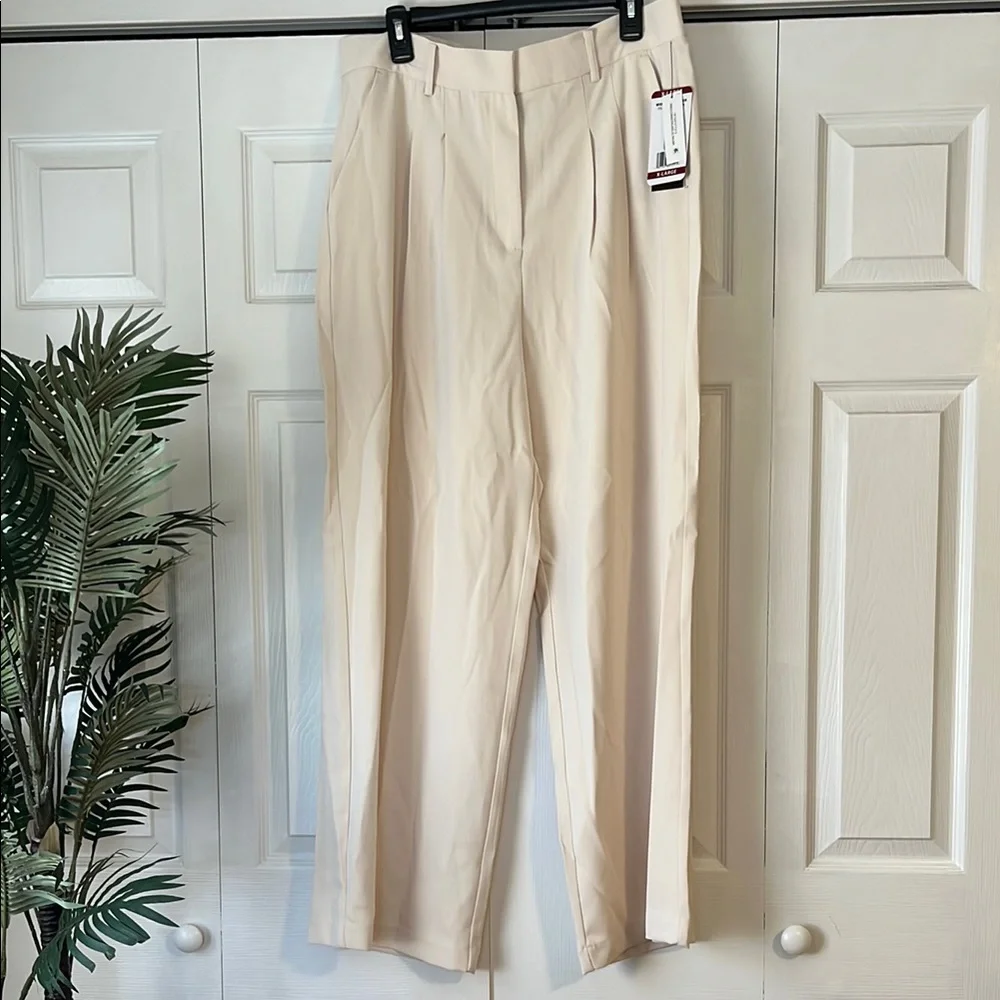 NWT,French Connection, XL, Cream Tailored Wide Leg Trousers - Picture 1 of 5